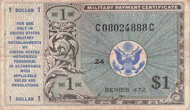 USA MPC Series 472 p.M19 1 Dollar  1948 F